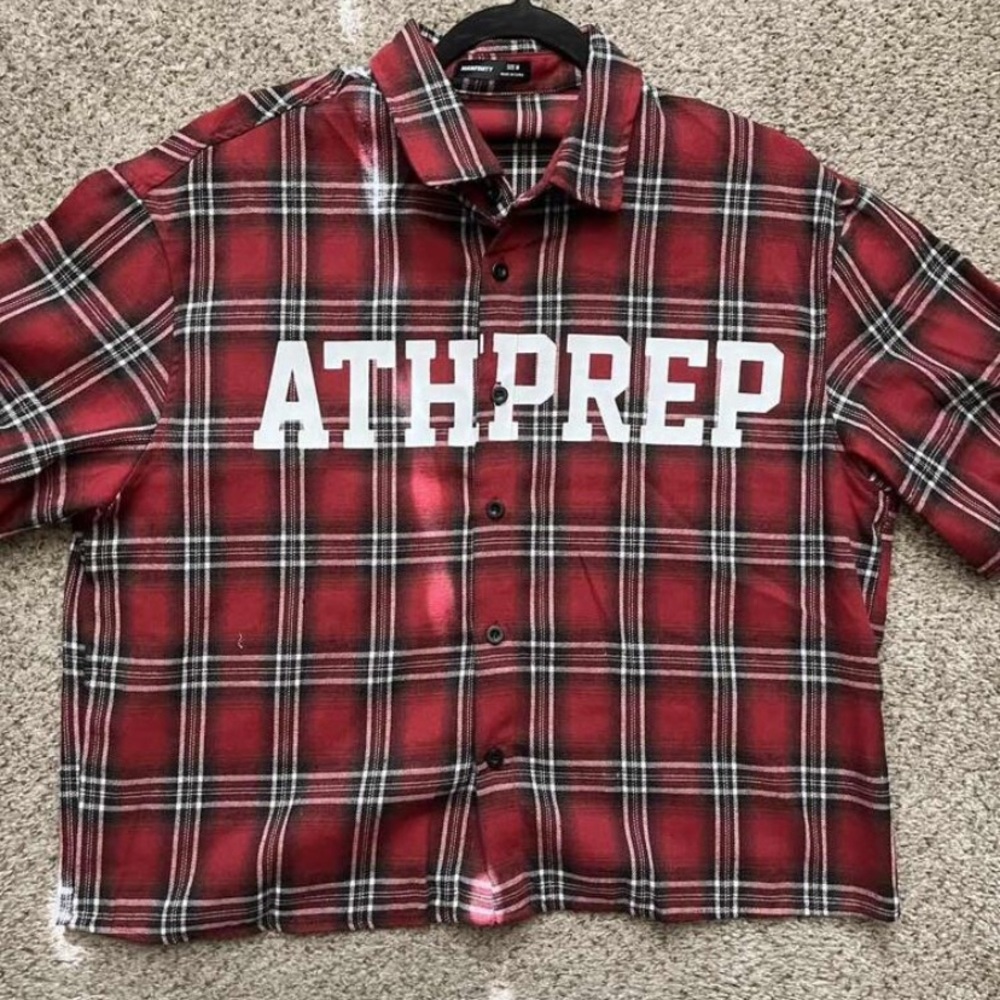 Men's Red Plaid Casual Shirt